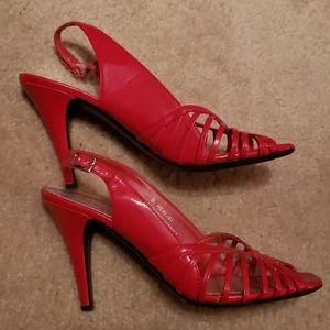 Red Low Heel Pumps